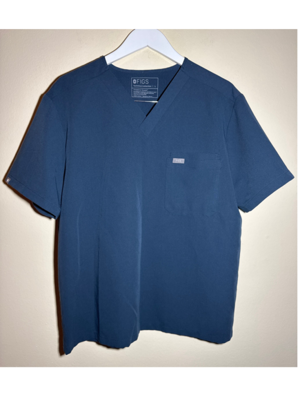 FIGS Technical Collection Scrub Top Blue Size L